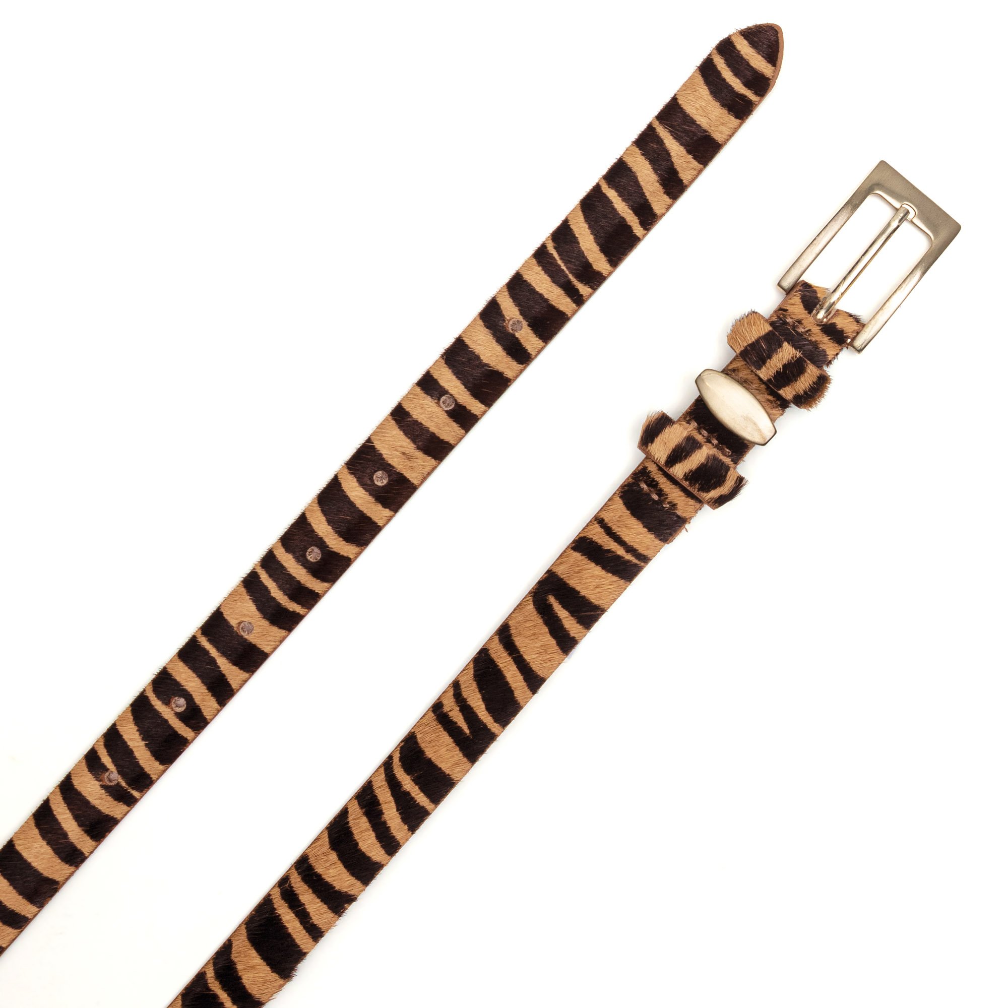 Cinto Couro Pelo Abaulado com Estampa Animal Print Ranch OV Zebra Zebra 2
