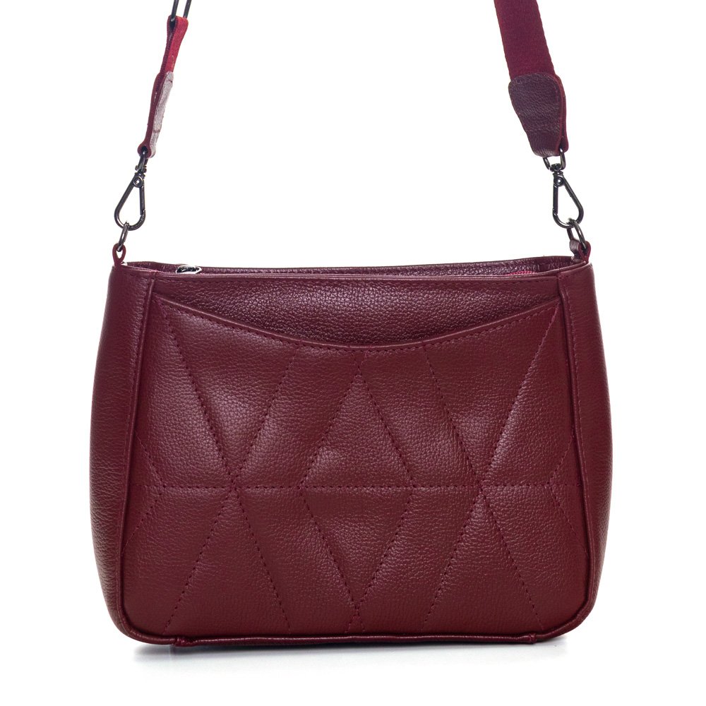Bolsa Em Couro E Alça De Cadarço Lozana Vinho