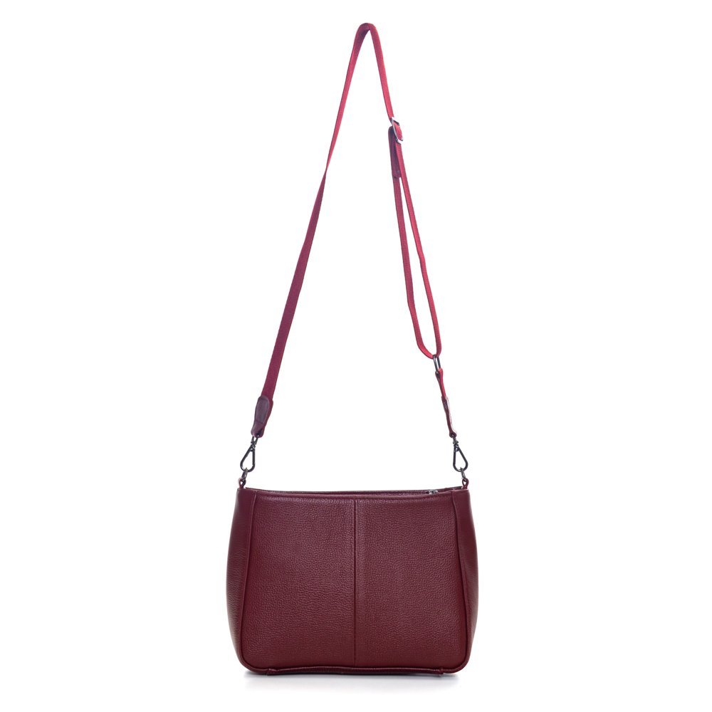 Bolsa Em Couro E Alça De Cadarço Lozana Vinho Vinho 4