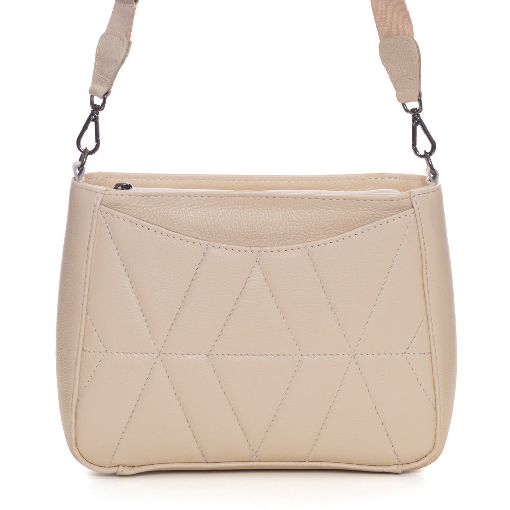 Bolsa Em Couro E Alça De Cadarço Lozana Offwhite