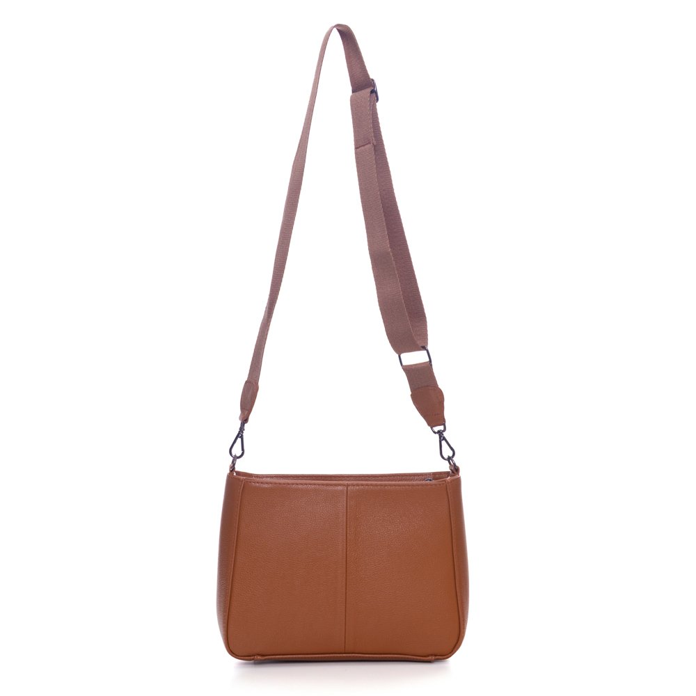 Bolsa Em Couro E Alça De Cadarço Lozana Castor Caramelo 4