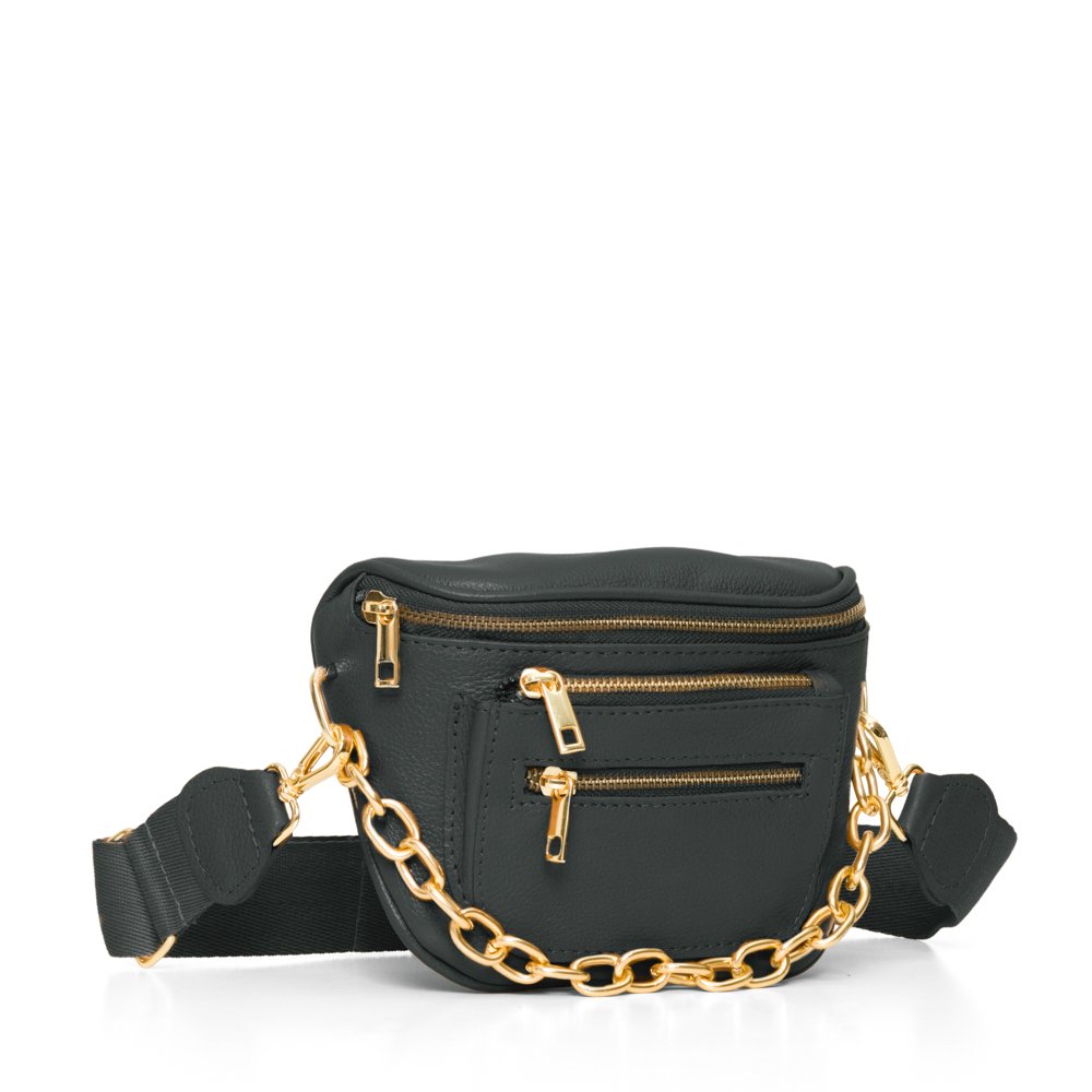 Bolsa Pochete Em Couro Nina Militar Verde Militar 2