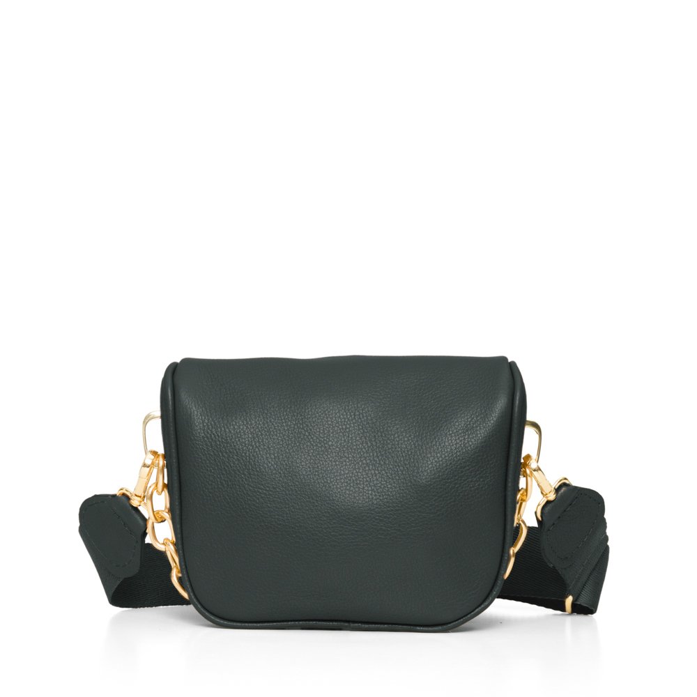 Bolsa Pochete Em Couro Nina Militar Verde Militar 3
