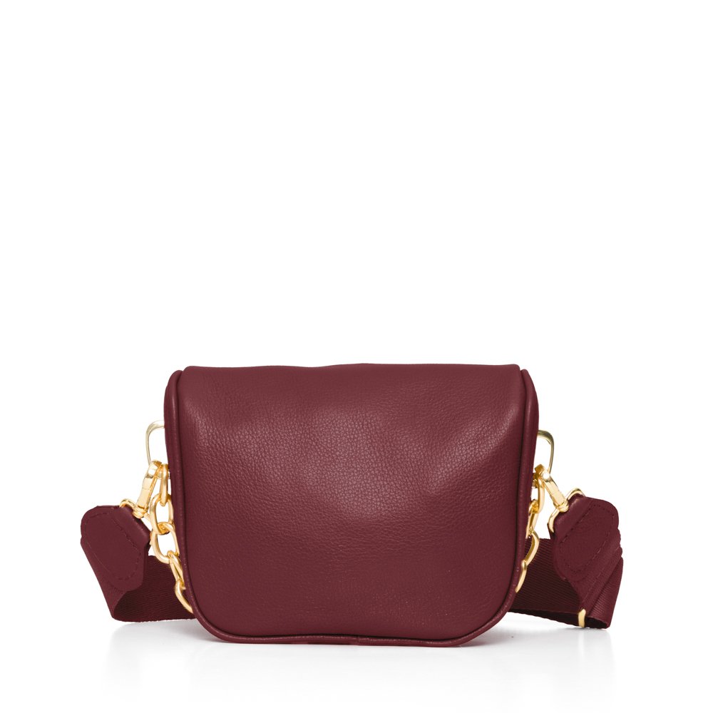 Bolsa Pochete Em Couro Nina Vinho Vinho 3