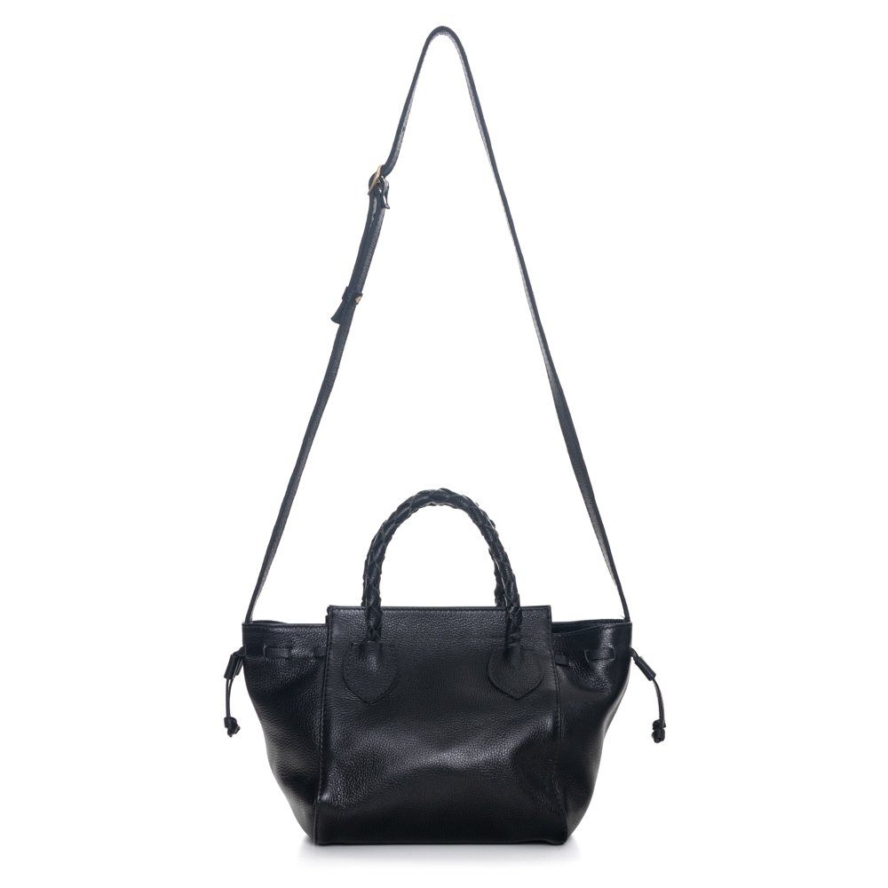 Bolsa Em Couro Alça De Mão e Ombro Terina Preto Preto 4