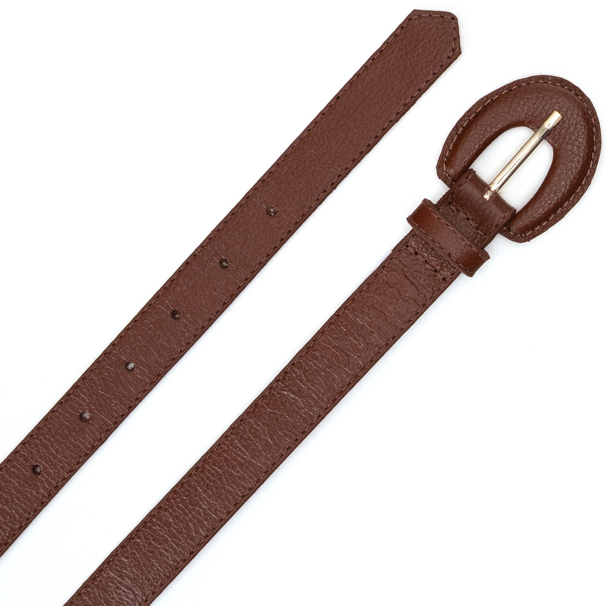Cinto Em Couro Fivela Encapada Lizet Chocolate Marrom 2
