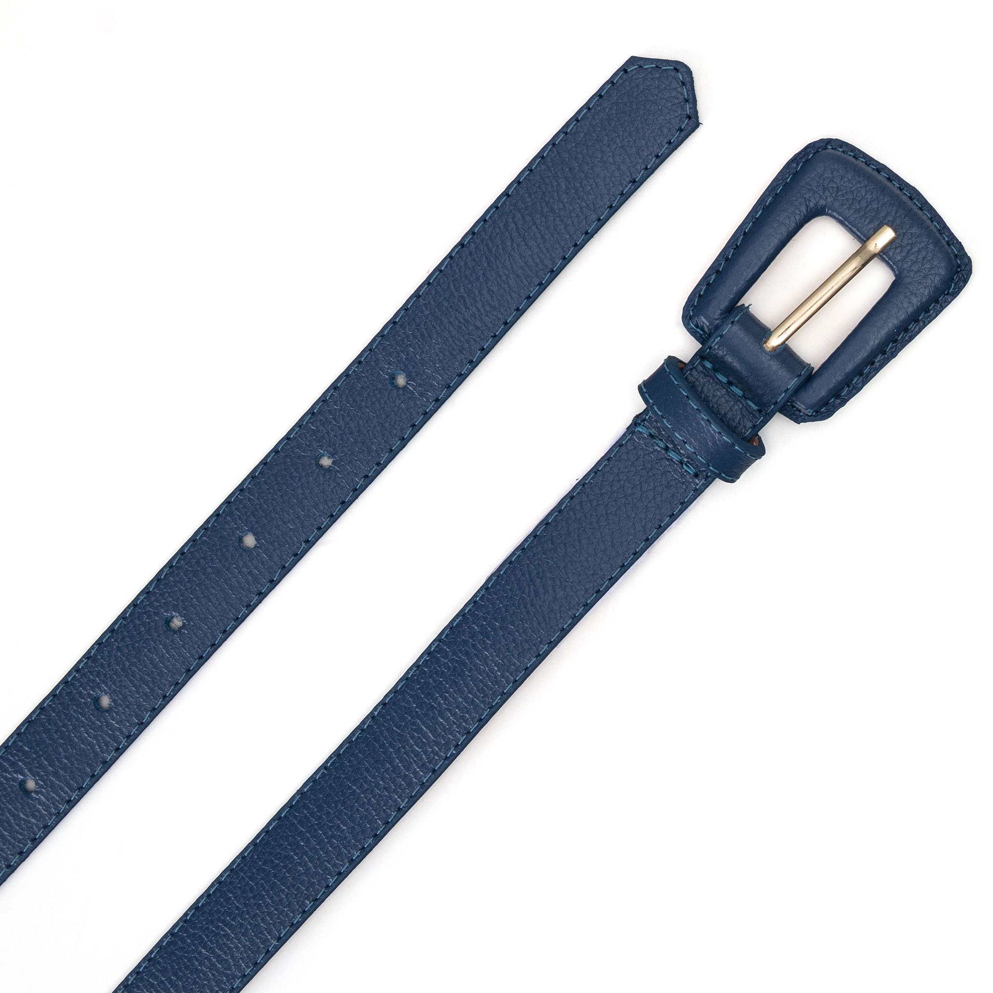 Cinto Couro Fivela Forrada Retangular Bruny - Azul Azul 2
