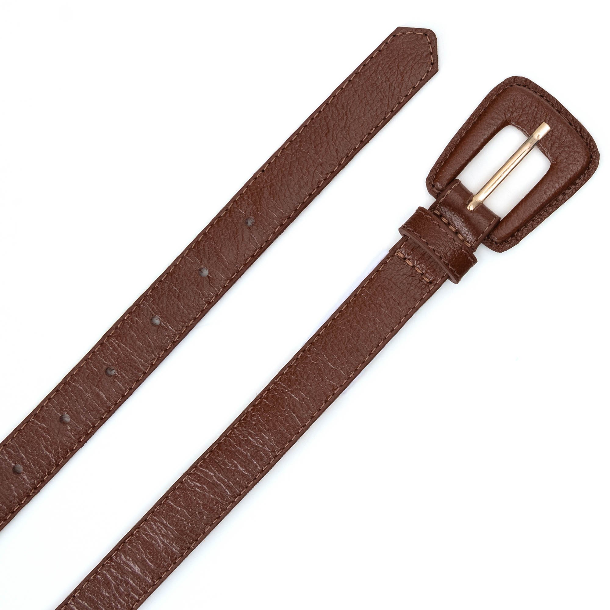 Cinto Couro Fivela Forrada Retangular Bruny - Chocolate Marrom 2