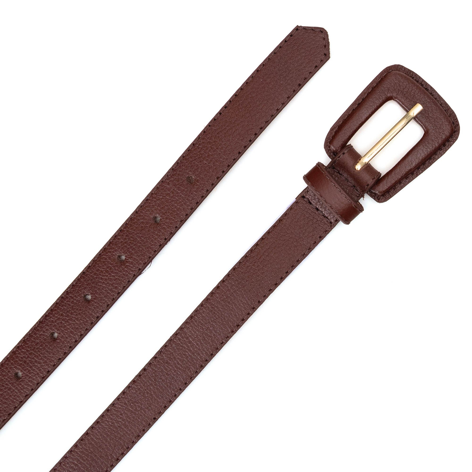 Cinto Couro Fivela Forrada Retangular Bruny - Marrom Marrom 2