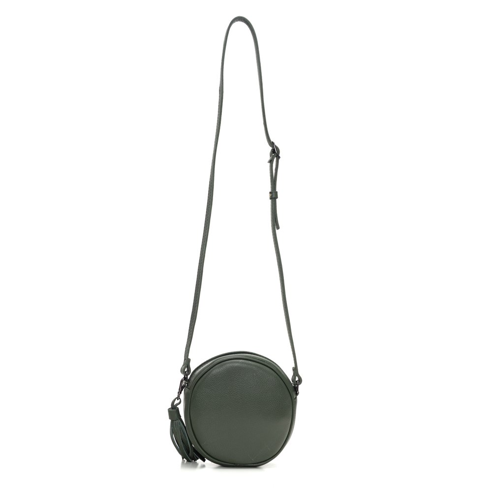 Bolsa Em Couro Redonda Matelassê Kira - Militar Verde 2