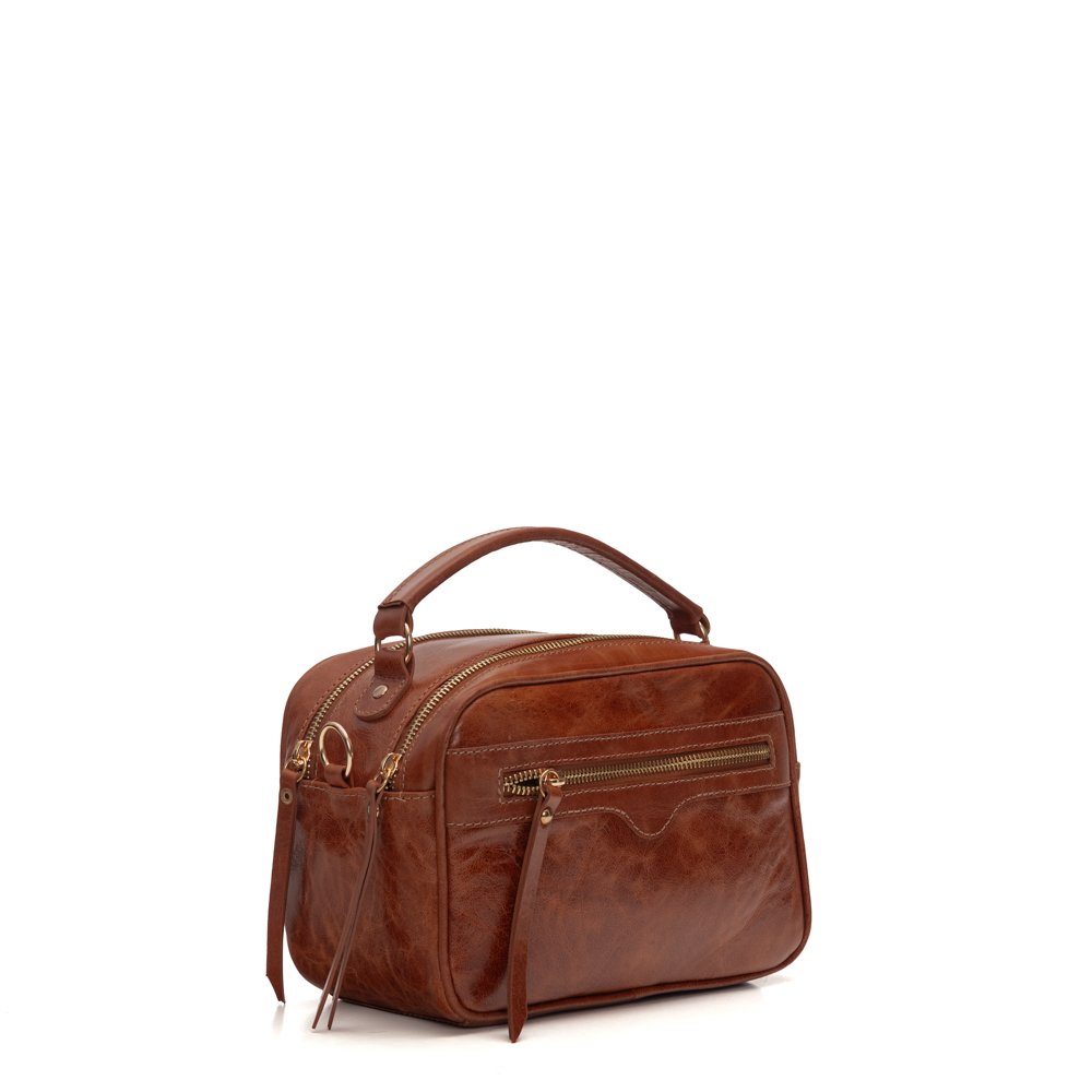 Bolsa Em Couro Rústico Adele - Caramelo Marrom 3