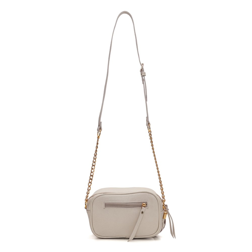 Bolsa Em Couro Matelassê Alça Tiracolo Corrente E Couro Xanty - Offwhite Off White 4