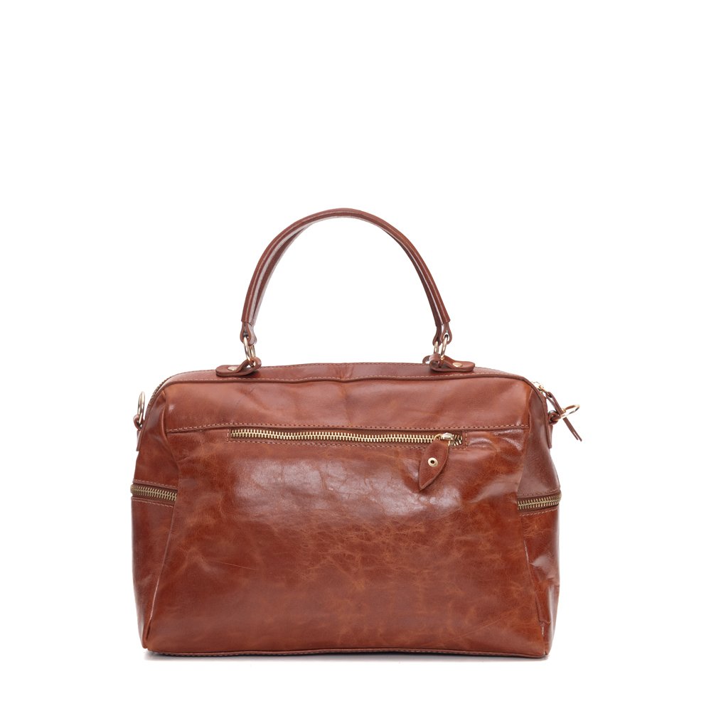 Bolsa Em Couro Estonado Luivana - Caramelo Marrom 4
