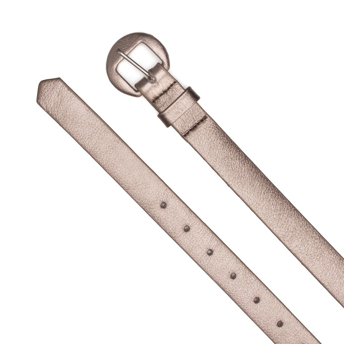 Cinto Em Couro Fino Tuny Metalizado Dourado Prata Velho Prata 2