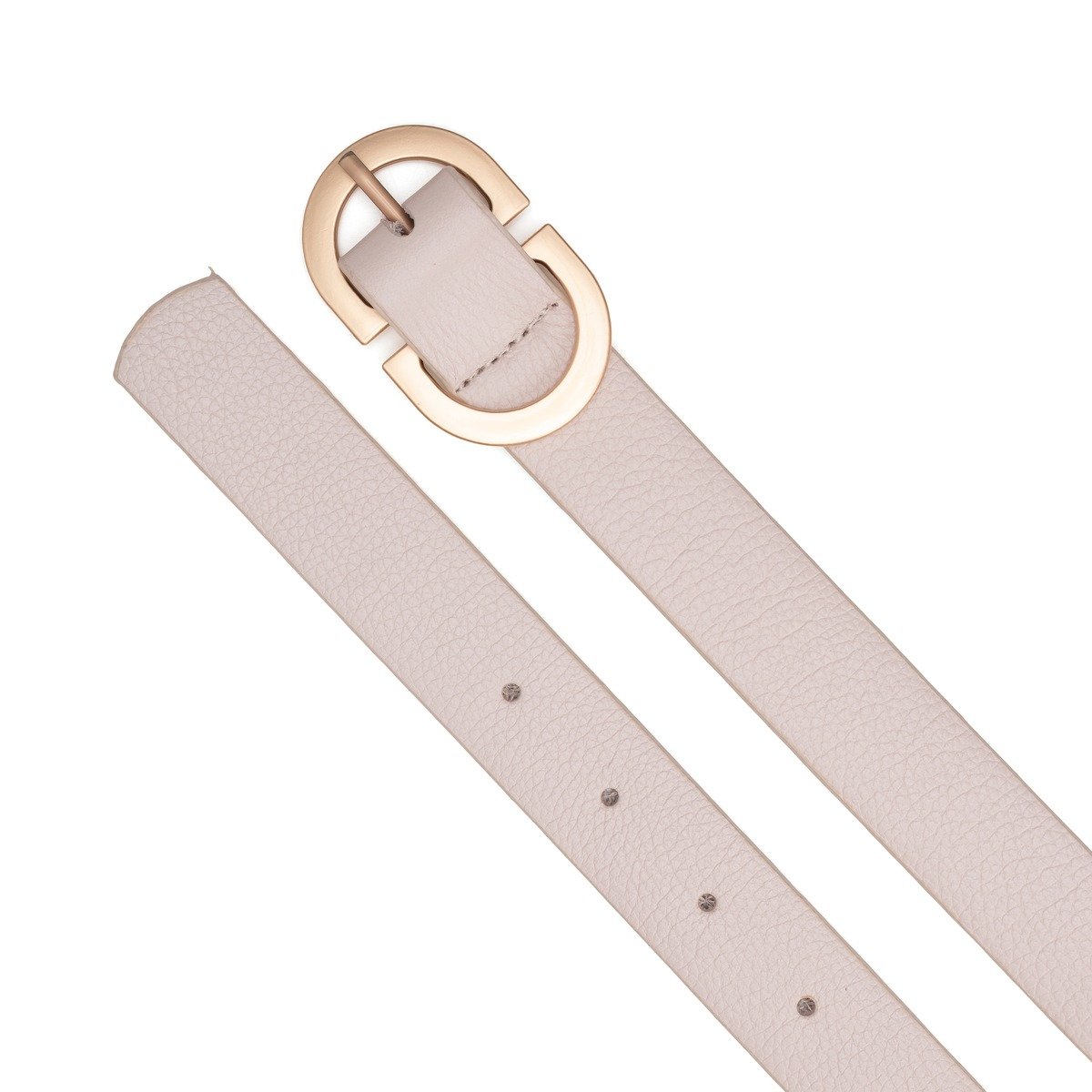Cinto Em Couro Fivela De Metal Com Acabamento De Brilho Resinado Castilho - OFF-White Branco 2