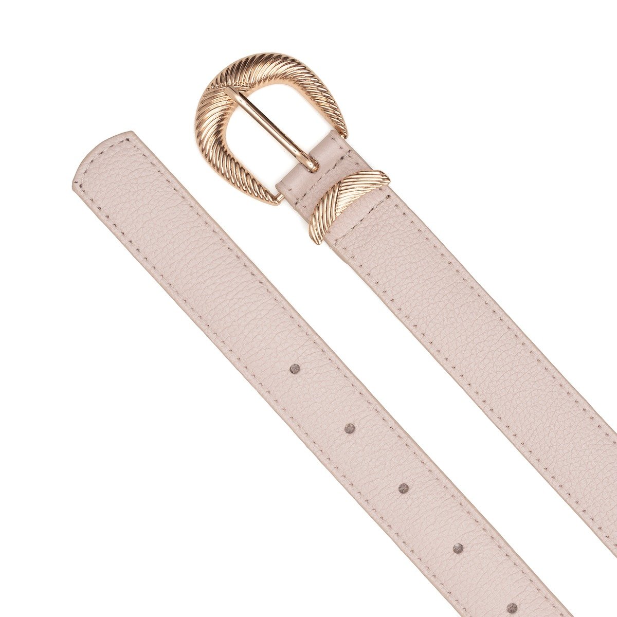 Cinto Lo Lettá Em Couro Fivela Texturizada Dalmo - Off-White Branco 2