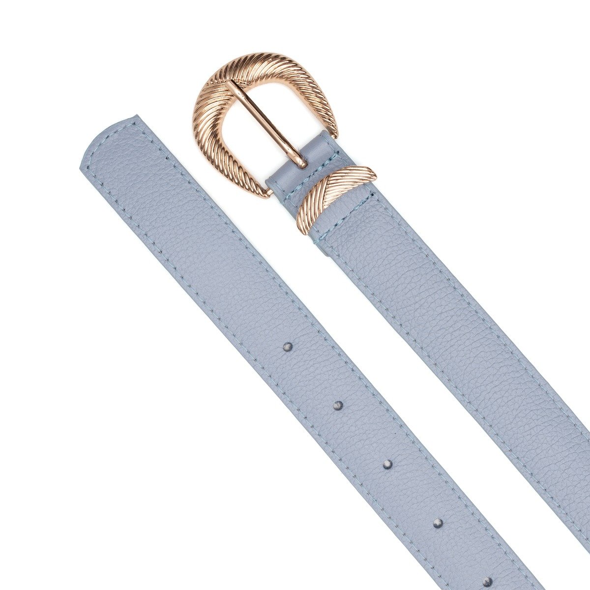 Cinto Lo Lettá Em Couro Fivela Texturizada Dalmo - Azul Azul 2