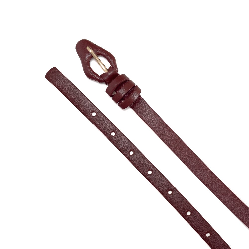 Cinto Confeccionado Em Couro Tira Fina Finny Chocolate Marrom 2