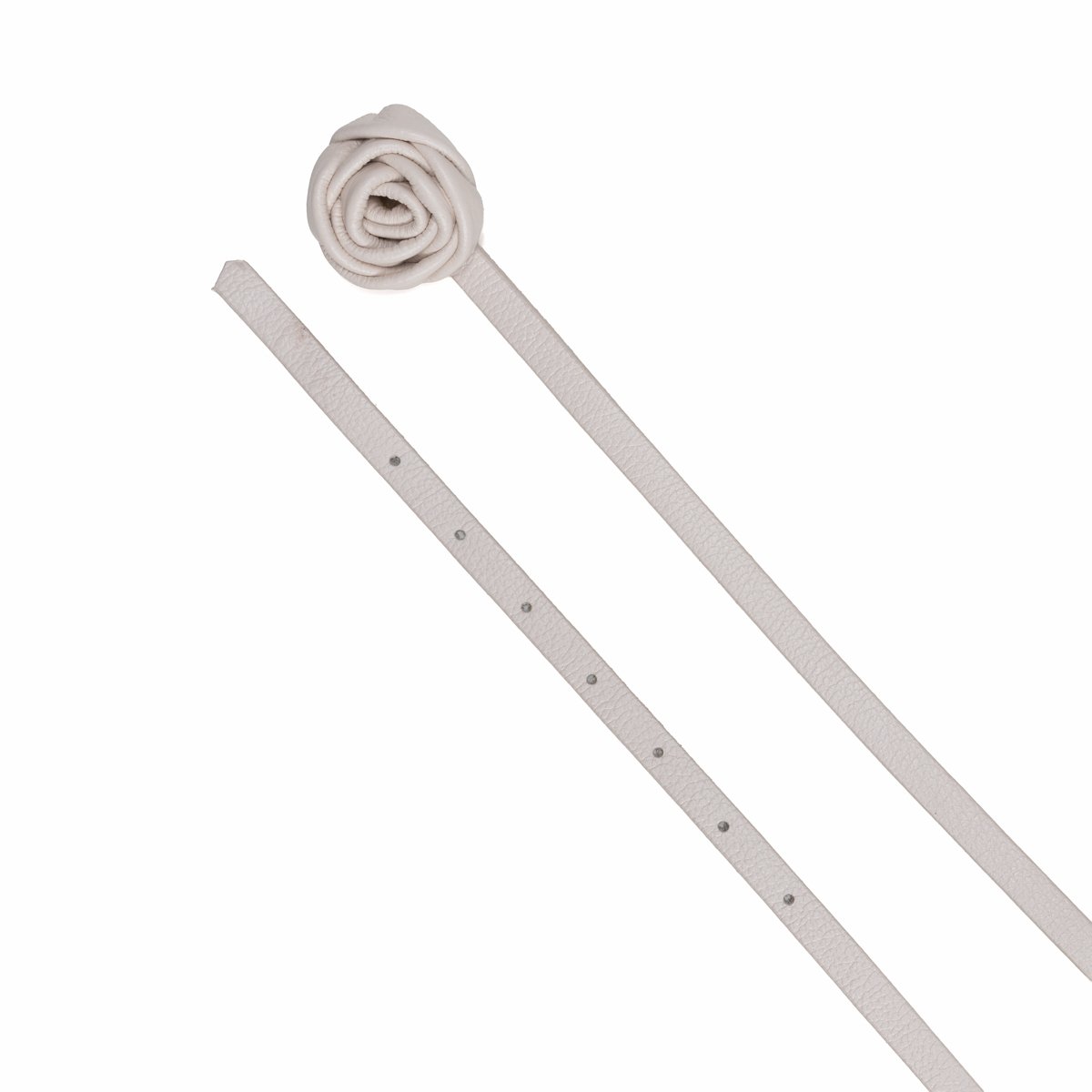 Cinto Confeccionado Em Couro E Fivela Em Couro Flor Flory Off-White Branco 2