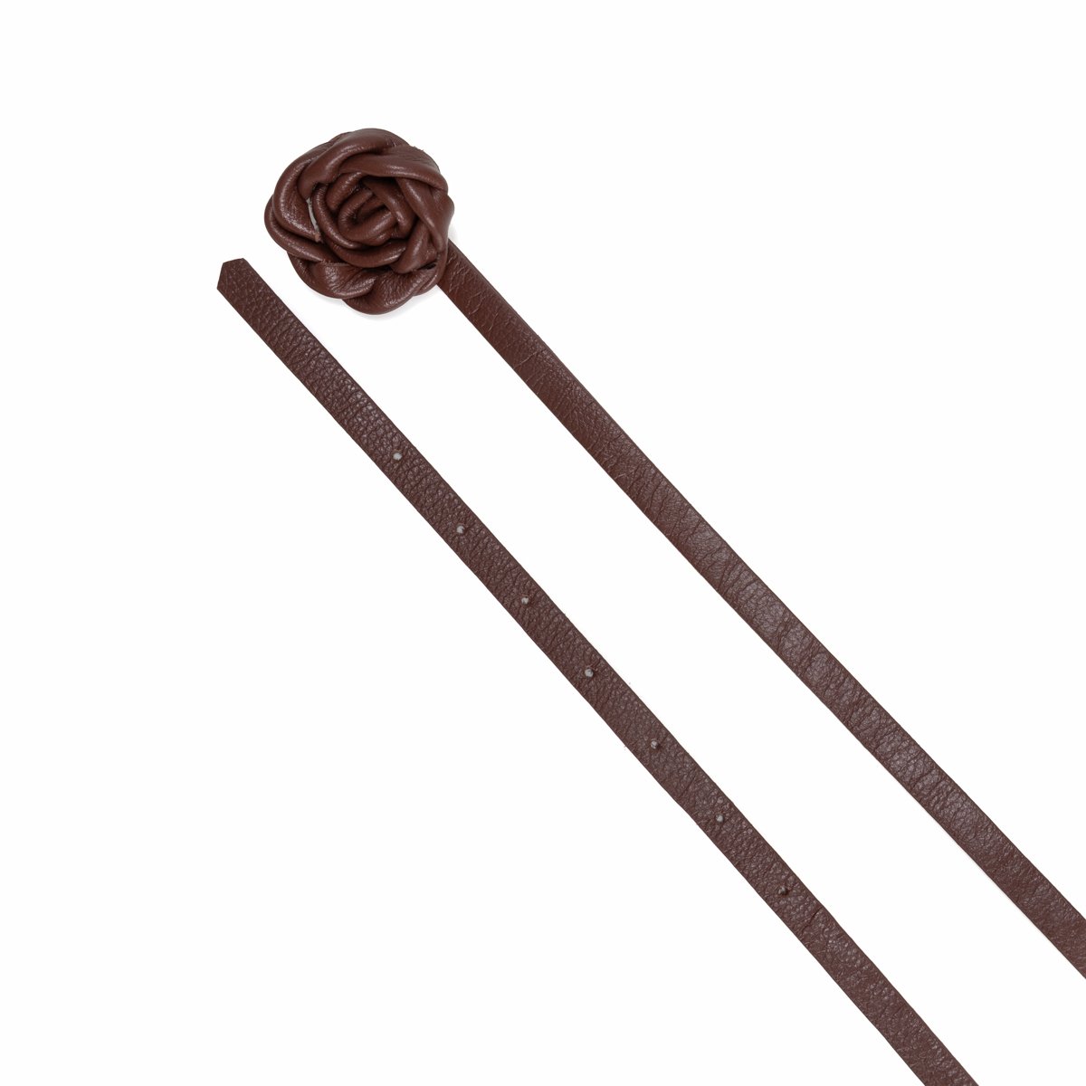 Cinto Confeccionado Em Couro E Fivela Em Couro Flor Flory Chocolate Marrom 2