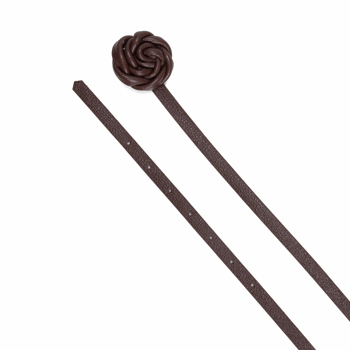 Cinto Confeccionado Em Couro E Fivela Em Couro Flor Flory Café Marrom 2