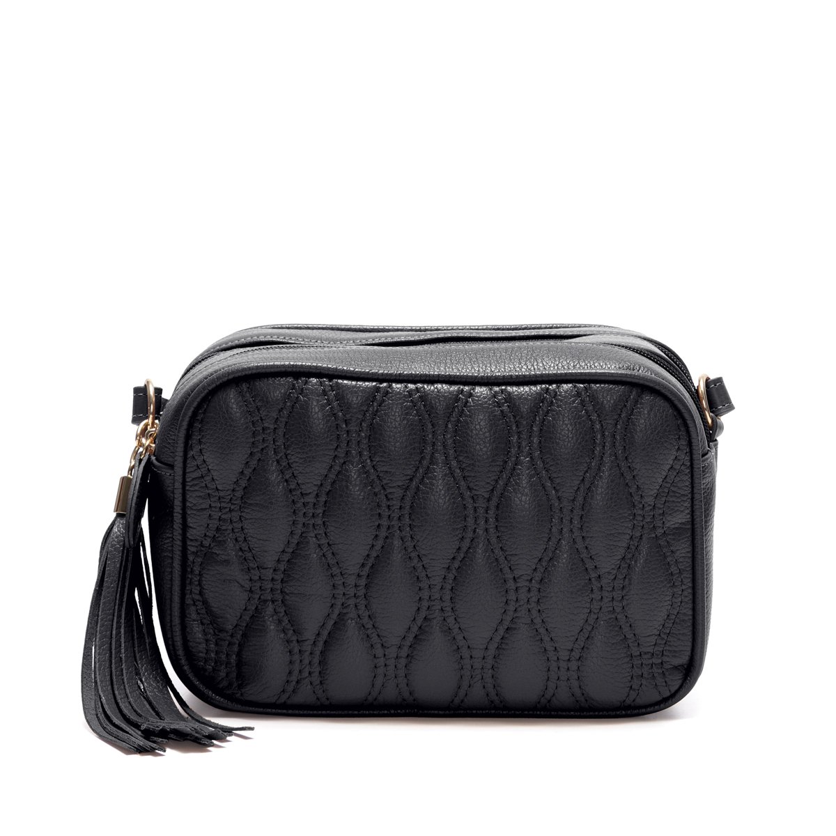 Bolsa Em Couro Matelassê Duas Divisórias Elodie - Preto Preto 4