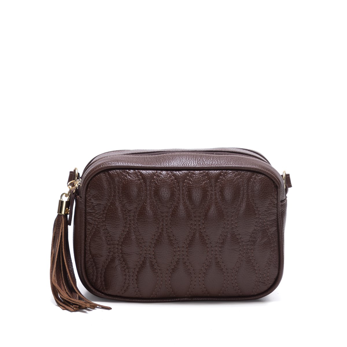 Bolsa Em Couro Matelassê Duas Divisórias Elodie - Chocolate Marrom 4