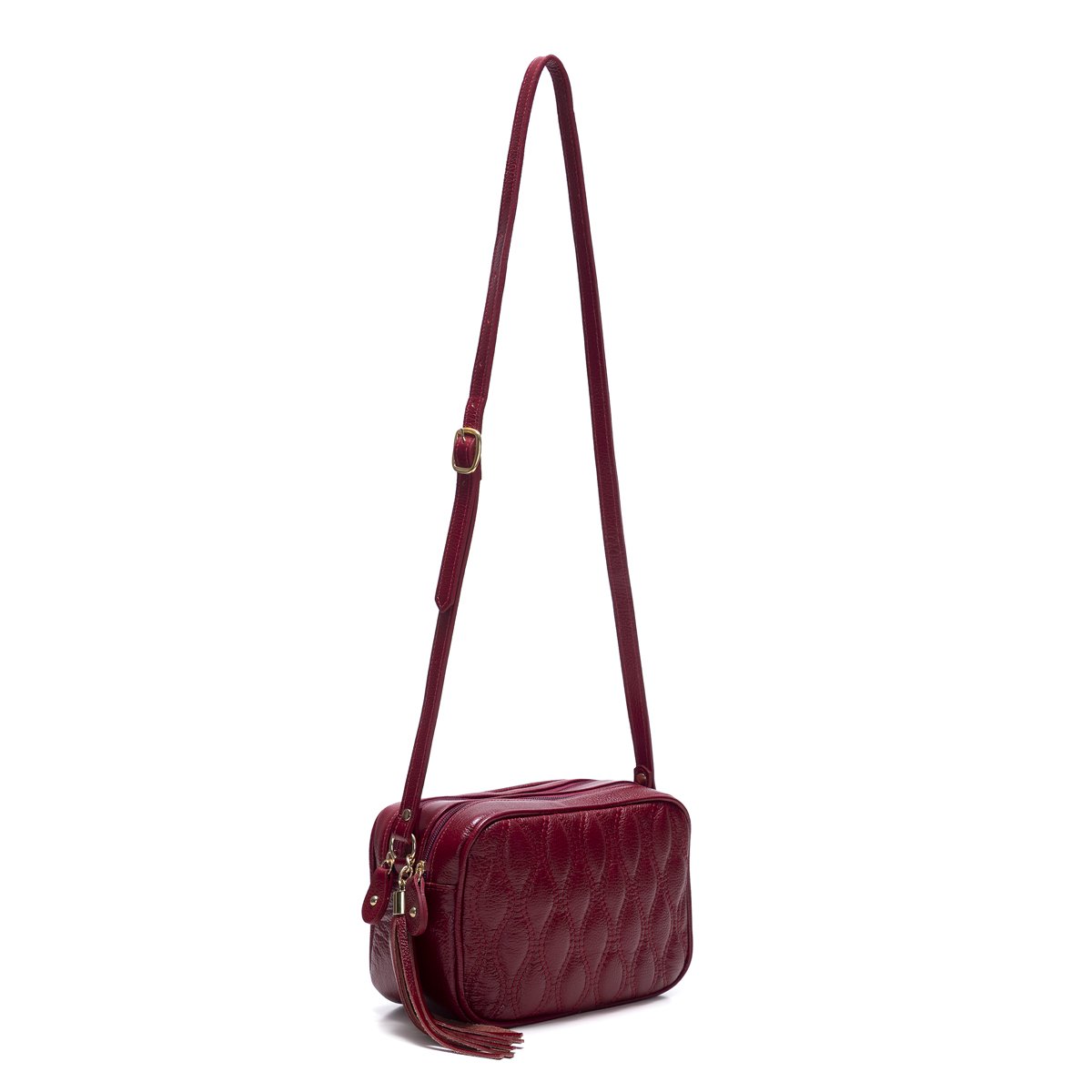 Bolsa Em Couro Matelassê Duas Divisórias Elodie - Cereja Cereja 2