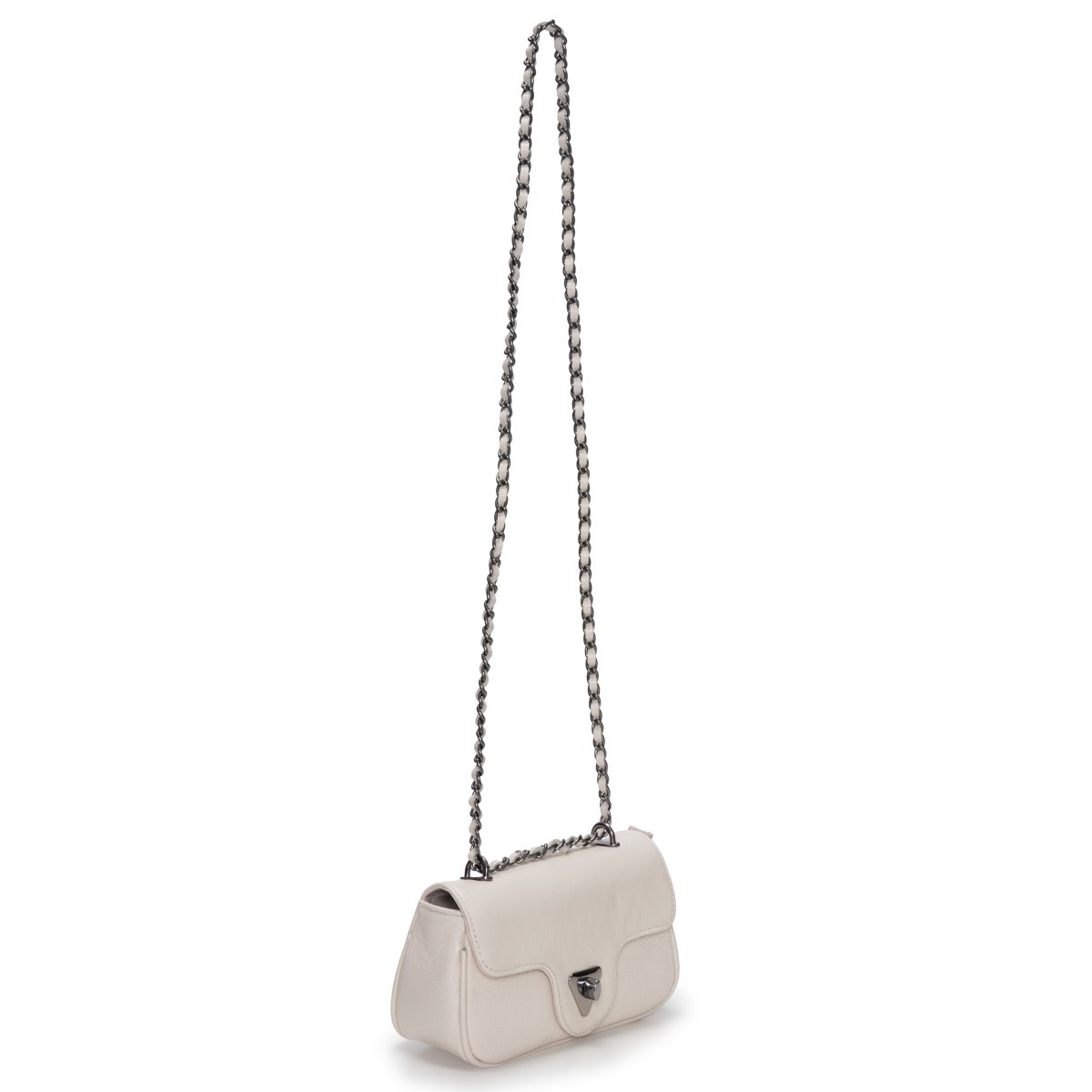 Bolsa Em Couro Com Alça De Corrente Virna - Off-White Off White 3