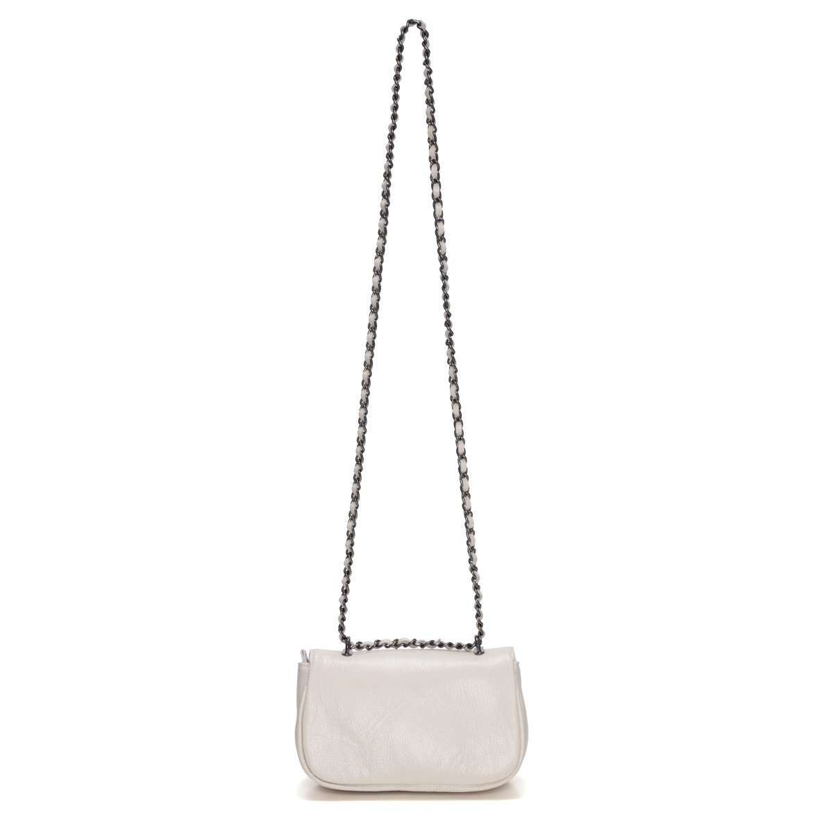 Bolsa Em Couro Com Alça De Corrente Virna - Off-White Off White 4
