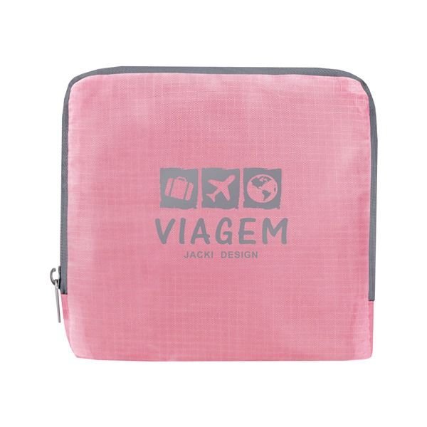 Bolsa de Viagem Dobrável Trapézio Estampa Lisa Jacki Design Rosa 3