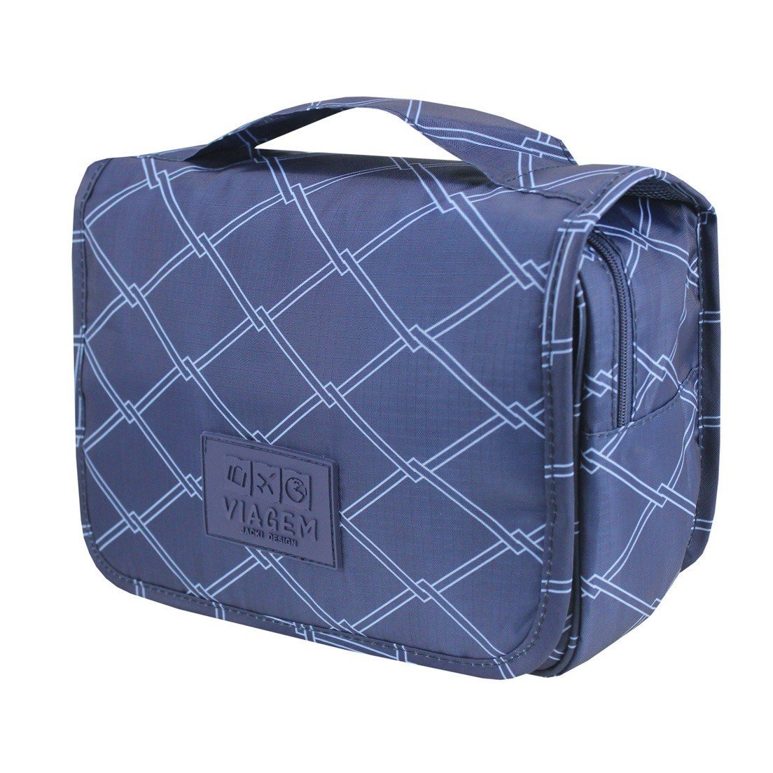 Necessaire com Gancho para Viagem Estampa Listrada Jacki Design Preto 4