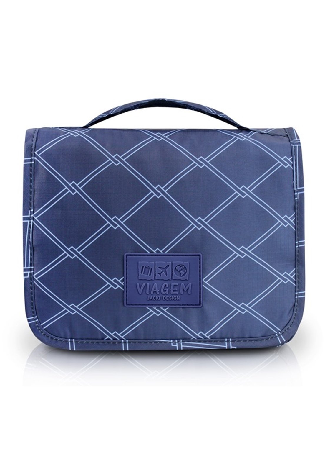 Necessaire com Gancho para Viagem Estampa Listrada Jacki Design Preto 5