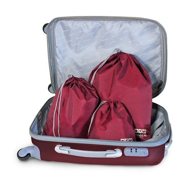 Kit Organizador de Malas para Viagem com 3 Peças Jacki Design Bege 4