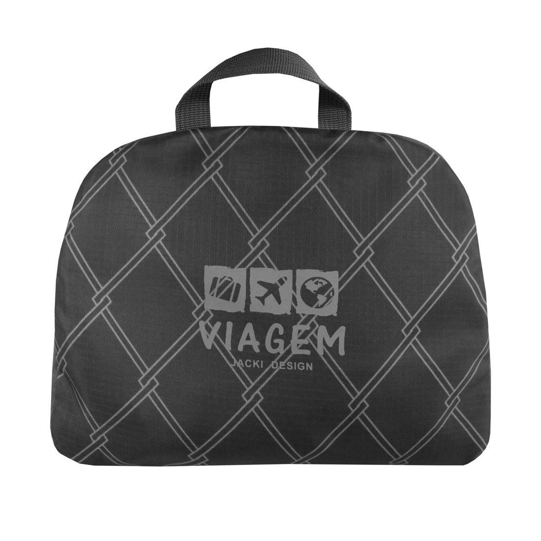 Mochila Dobrável para Viagem Estampa Listrada Jacki Design Preto 3