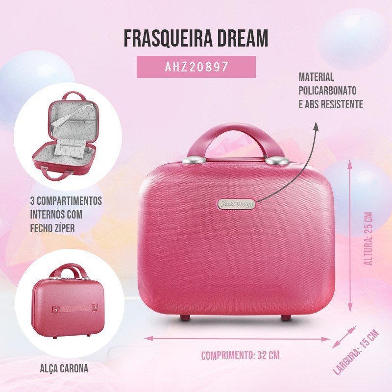 Frasqueira Dream Salmão Jacki Design Rosa 5