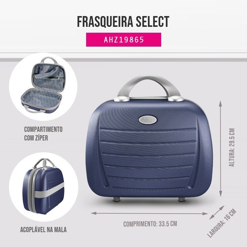 Frasqueira Select Listrado Horizontal Azul Jacki Design Azul 5