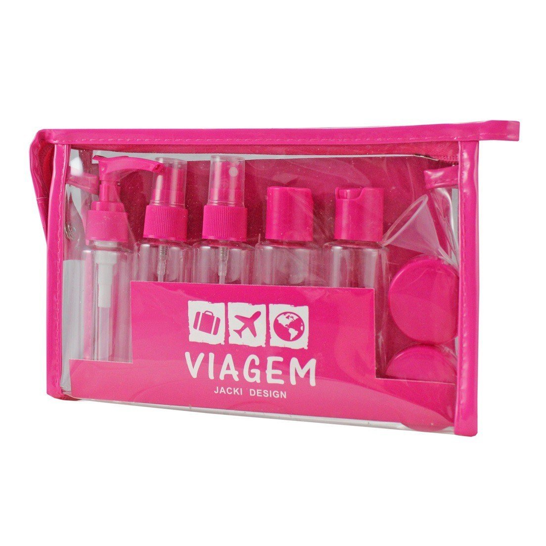 Kit de Frascos com 10 Peças Jacki Design Rosa 2