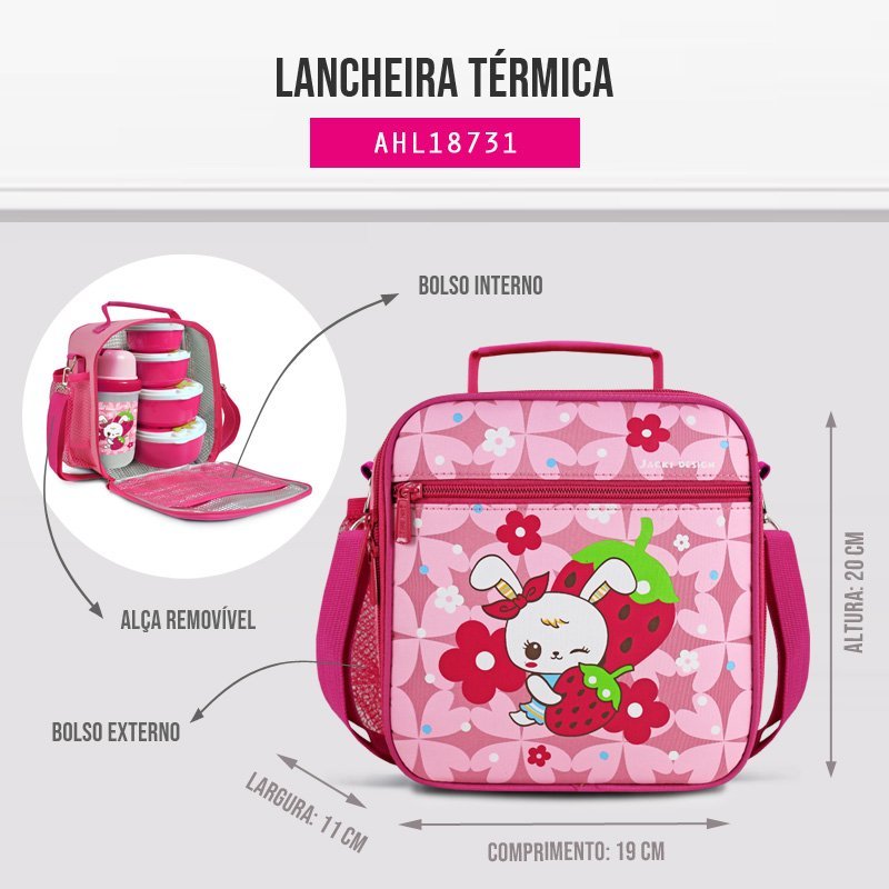 Lancheira Térmica Filhotinhos Jacki Design Ursa 4