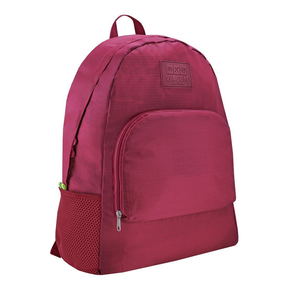Mochila Dobrável para Viagem Estampa Lisa Jacki Design Vermelho 2