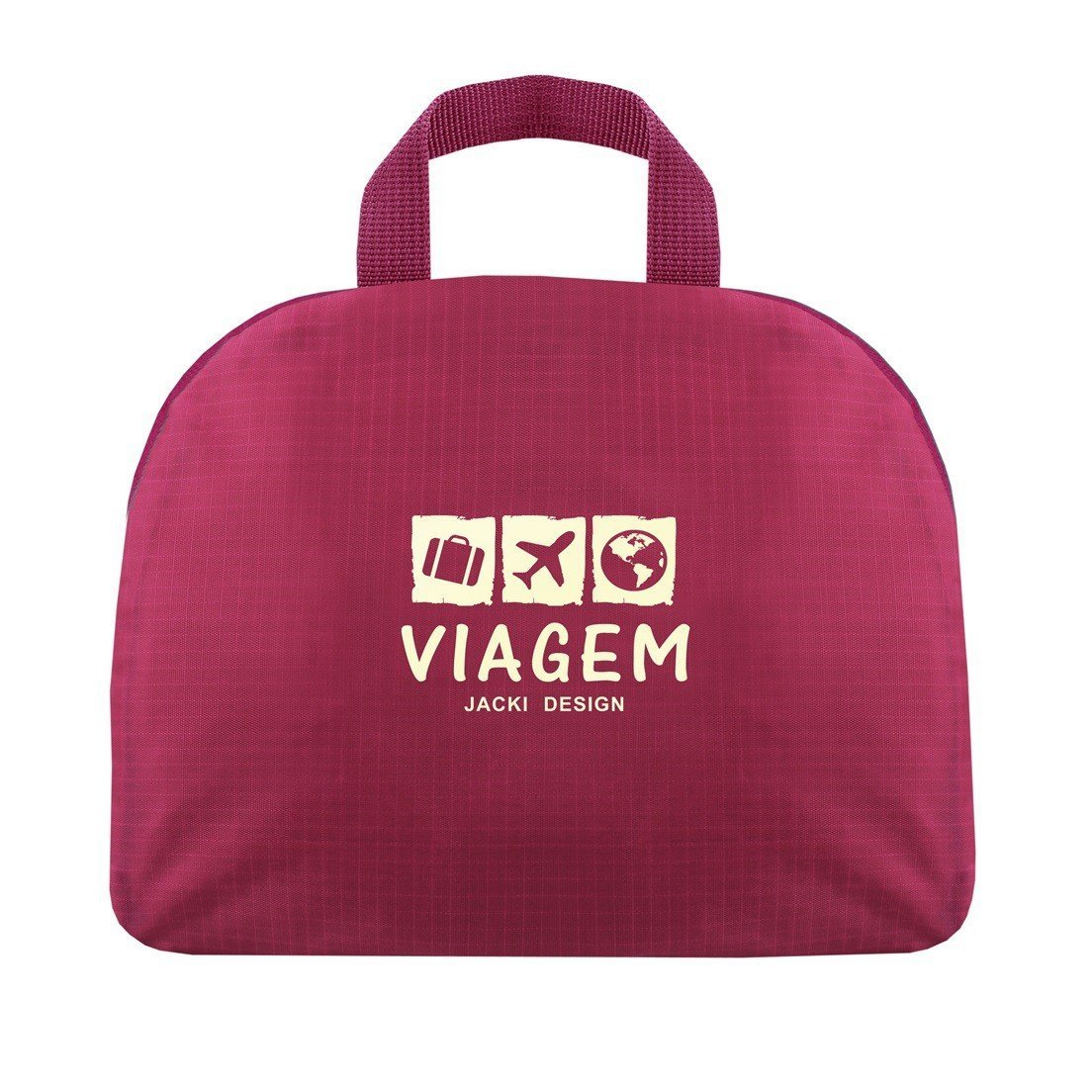 Mochila Dobrável para Viagem Estampa Lisa Jacki Design Vermelho 3