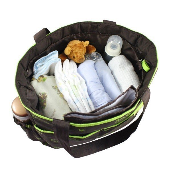 Bolsa de Bebê Estampada Mama & Me Jacki Design Marrom/Verde 3