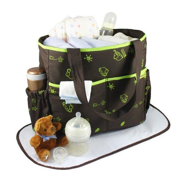 Bolsa de Bebê Estampada Mama & Me Jacki Design Marrom/Verde 4