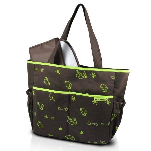 Bolsa de Bebê Estampada Mama & Me Jacki Design Marrom/Verde 5