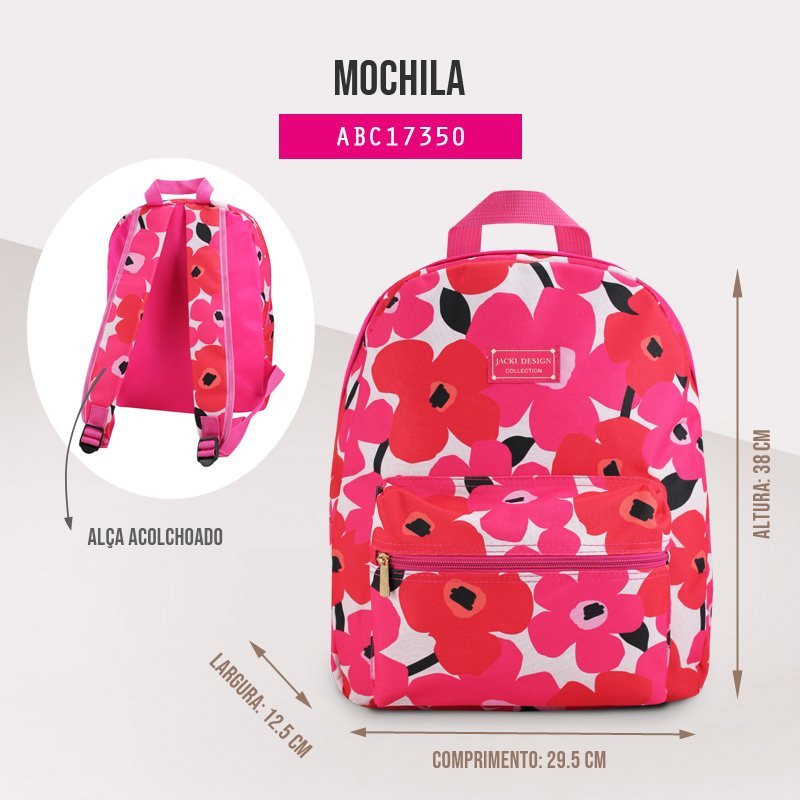 Mochila Papoula Jacki Design Rosa 6
