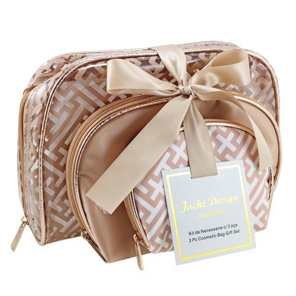 Kit de Necessaire com 3 Peças Diamantes Jacki Design Dourado 2