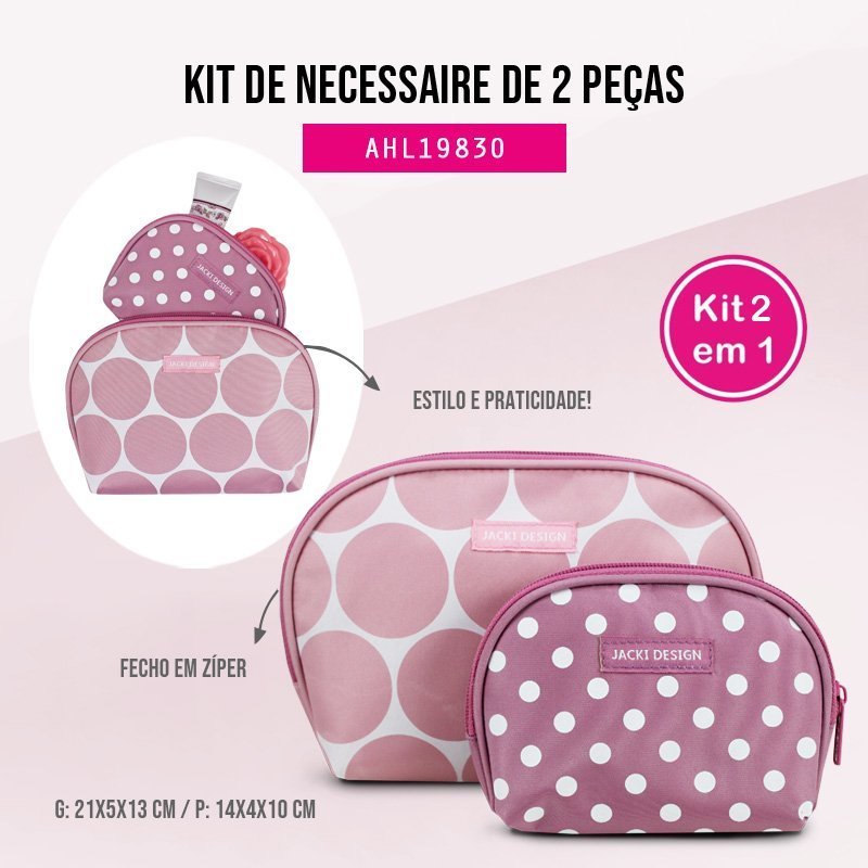 Kit de Necessaire de 2 Peças Dots Jacki Design Multicores 5