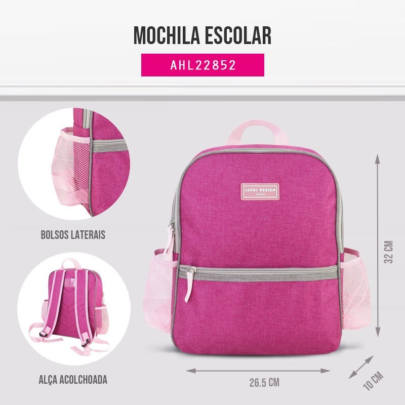 Mochila Escolar Jacki Design - Pink Rosa 3