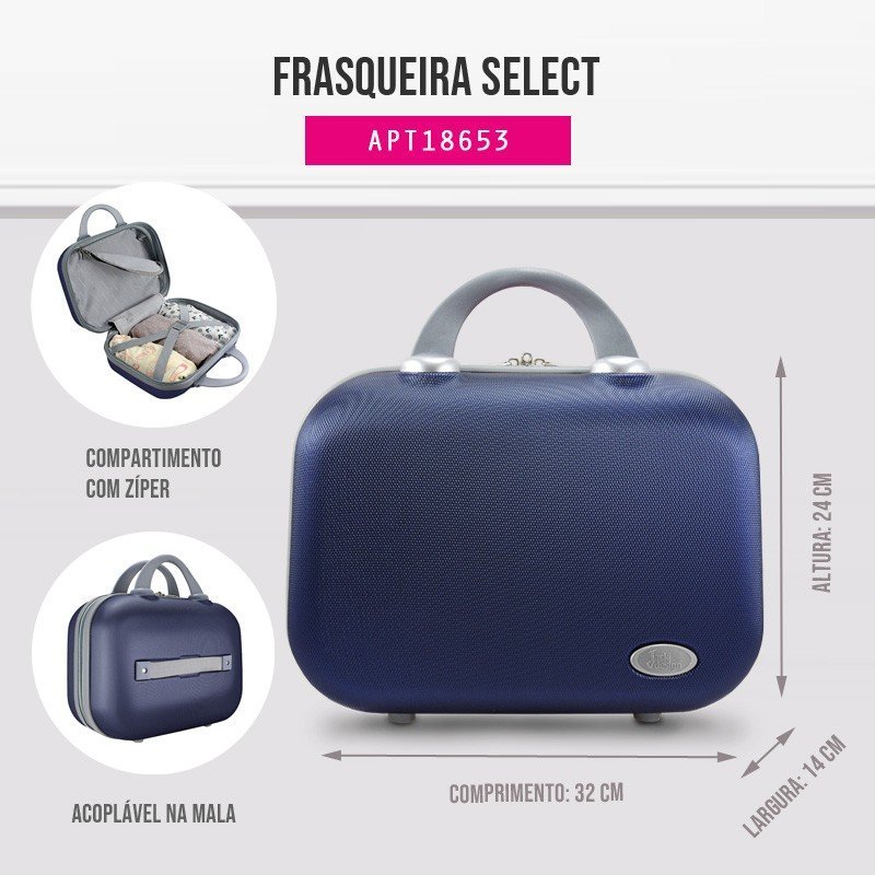 Frasqueira Select Lisa Azul Jacki Design Azul 4
