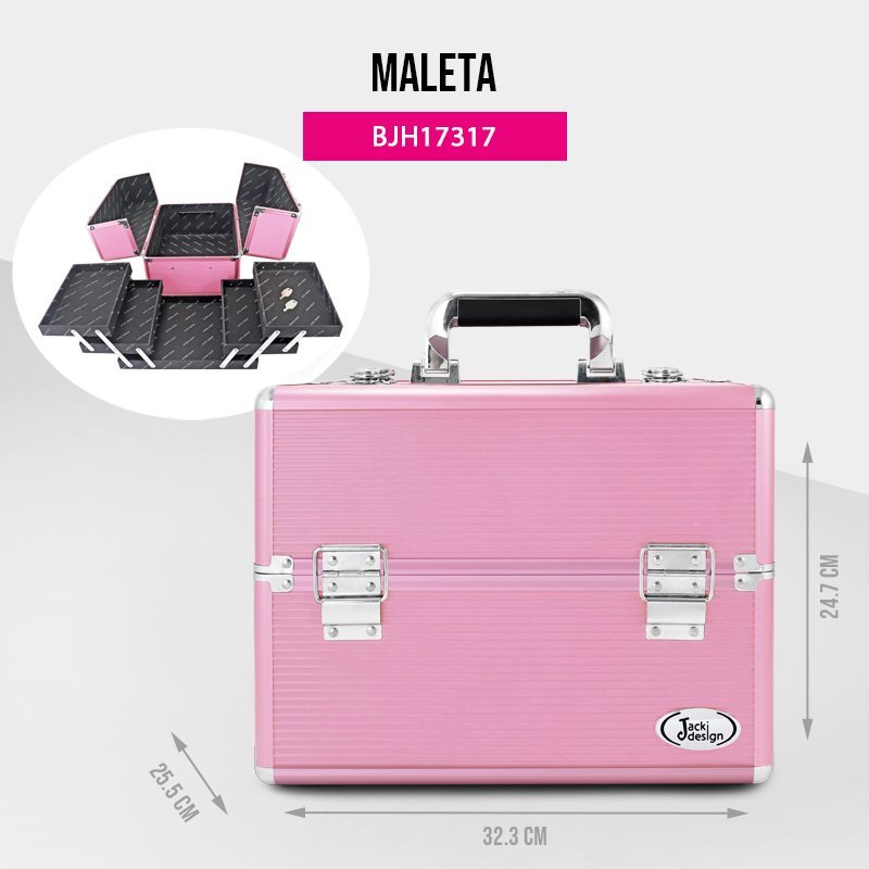 Maleta Profissional de Maquiagem Jacki Design - Rosa Rosa 6